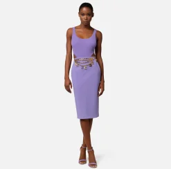 Elisabetta Franchi Gonna Midi In Crepe Stretch Con Charms^ Gonne
