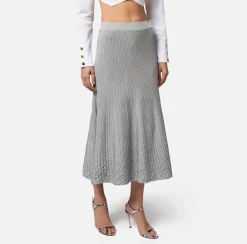 Elisabetta Franchi Gonna Midi In Viscosa Metallizzata^ Gonne