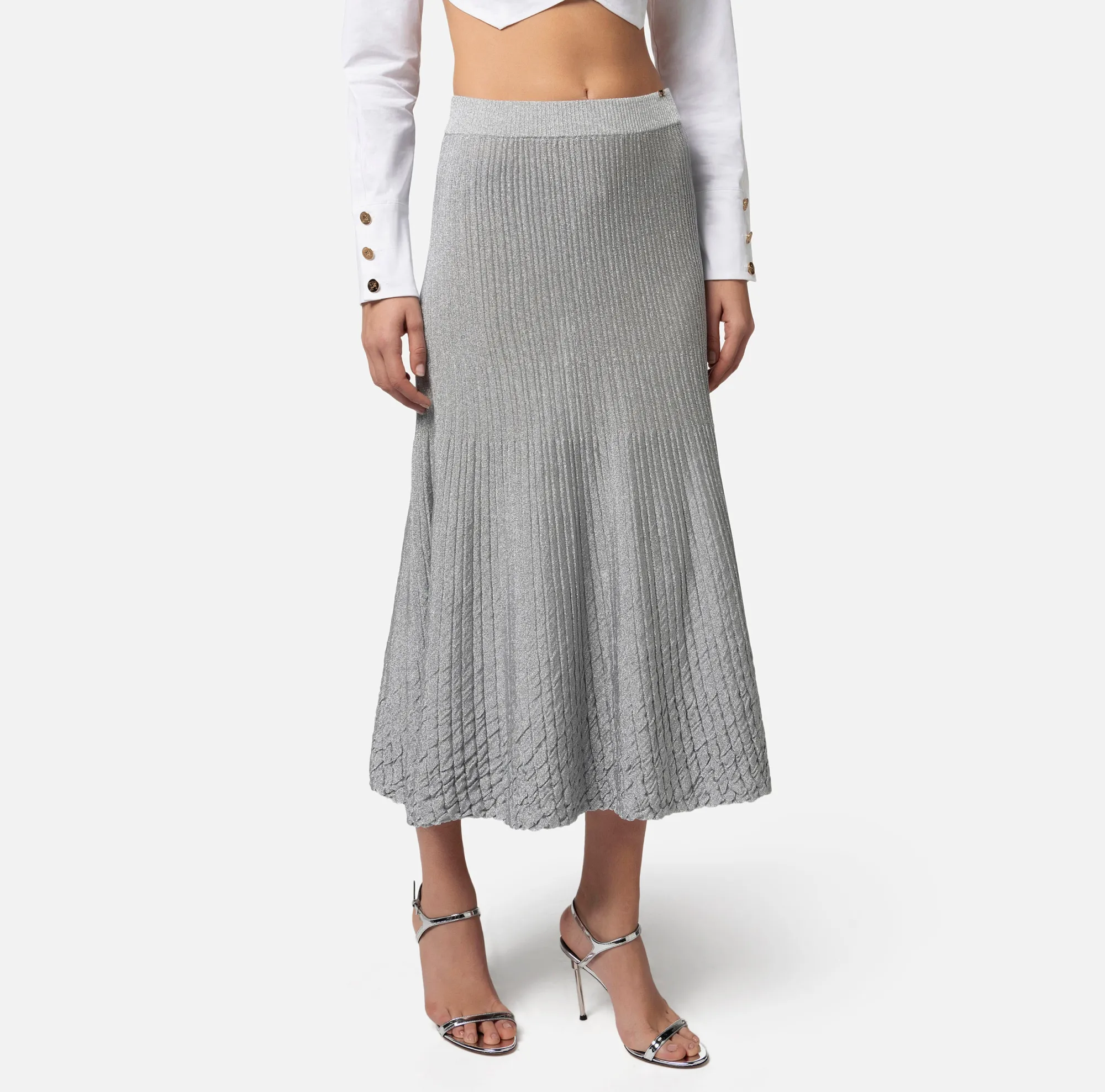 Elisabetta Franchi Gonna Midi In Viscosa Metallizzata^ Gonne
