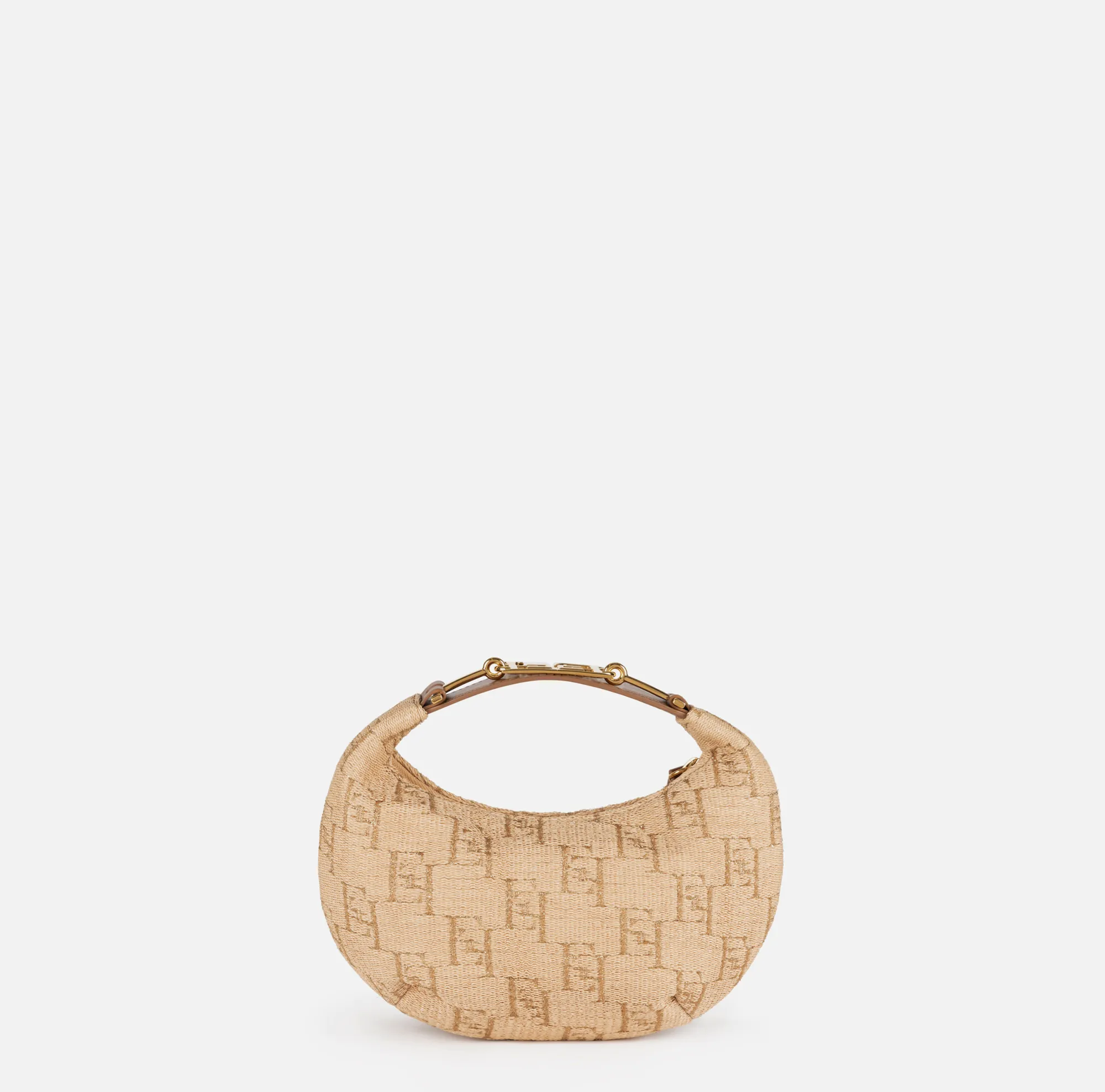 Elisabetta Franchi Hobo Piccola In Rafia Jacquard Con Morsetto In Metallo^ Borse A Mano