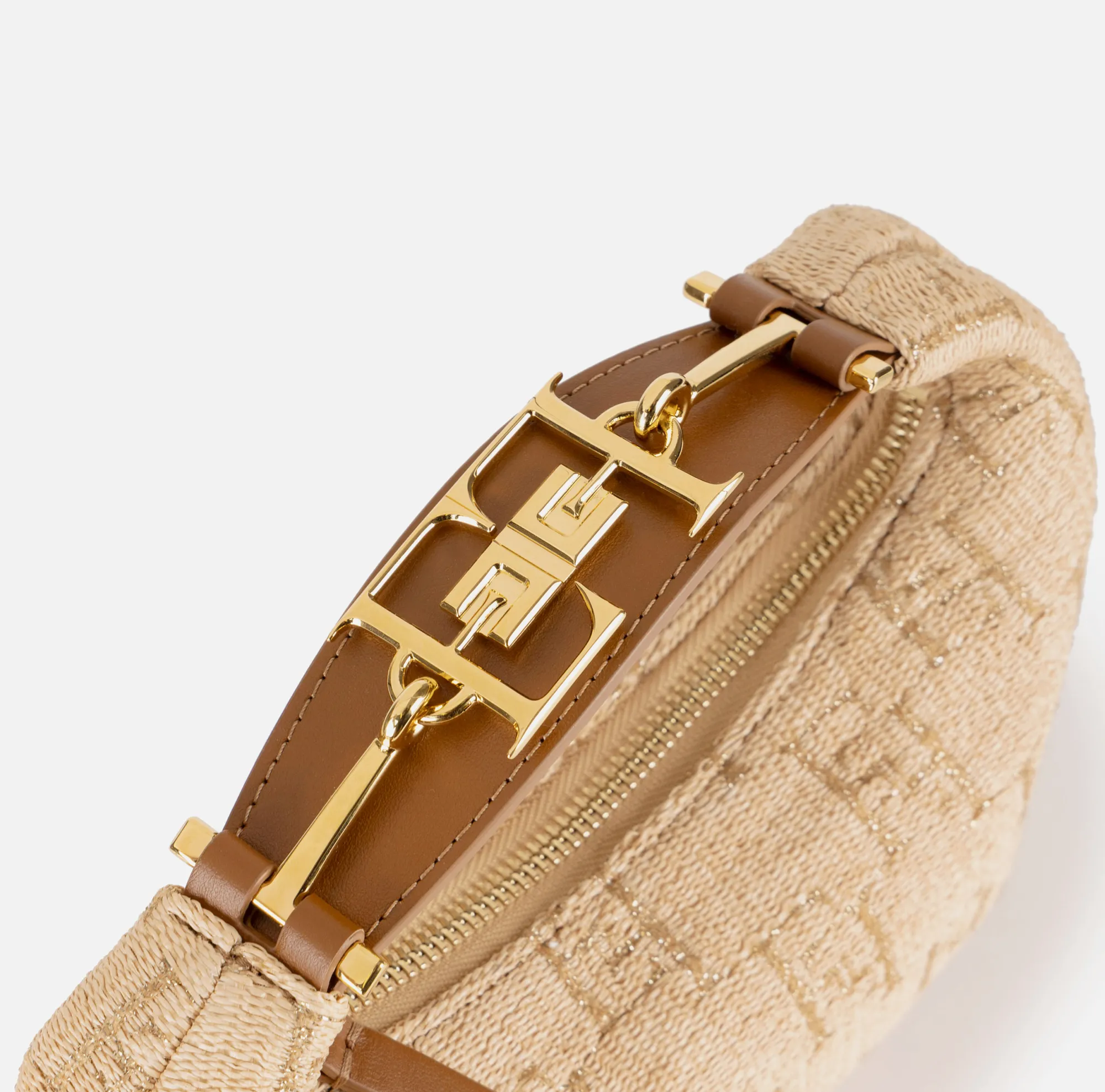 Elisabetta Franchi Hobo Piccola In Rafia Jacquard Con Morsetto In Metallo^ Borse A Mano