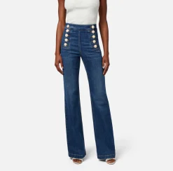 Elisabetta Franchi Jeans A Palazzo Con Bottoniera^ Jeans