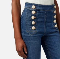 Elisabetta Franchi Jeans A Palazzo Con Bottoniera^ Jeans