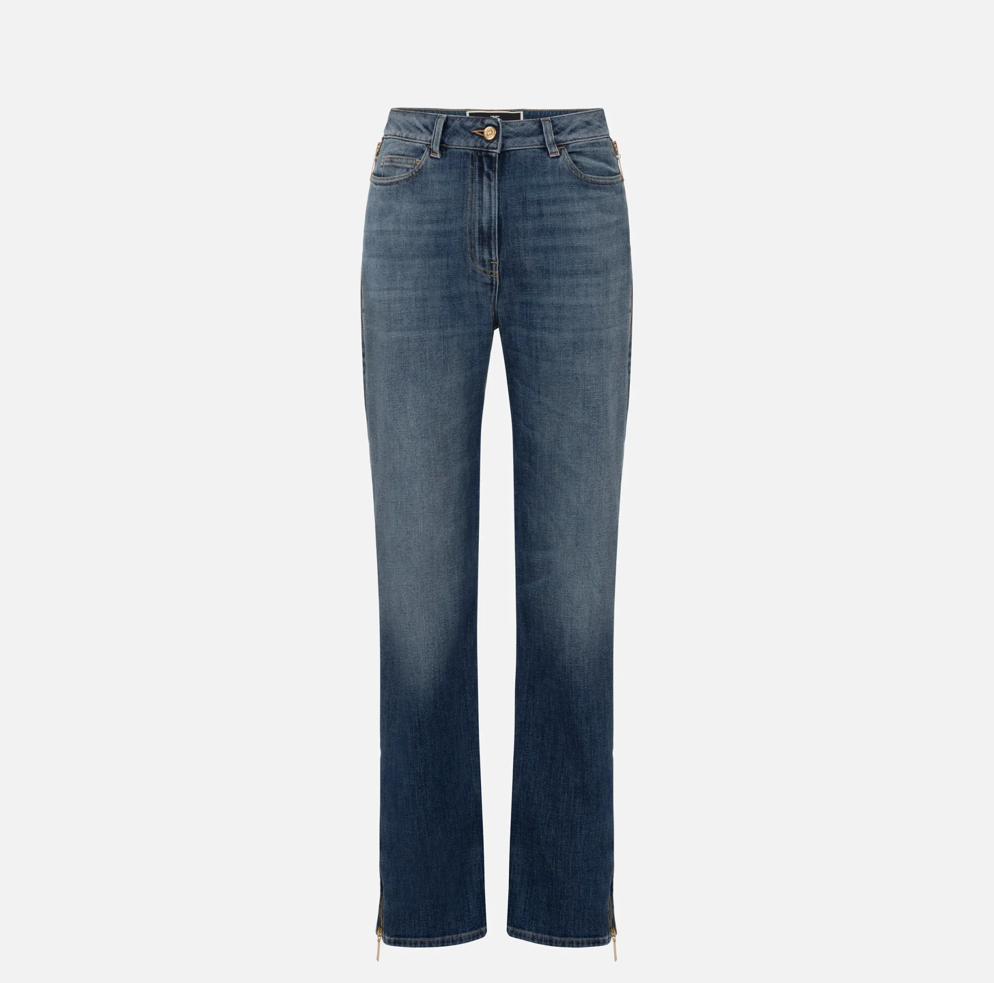 Elisabetta Franchi Jeans A Palazzo Con Maxi Zip^ Jeans