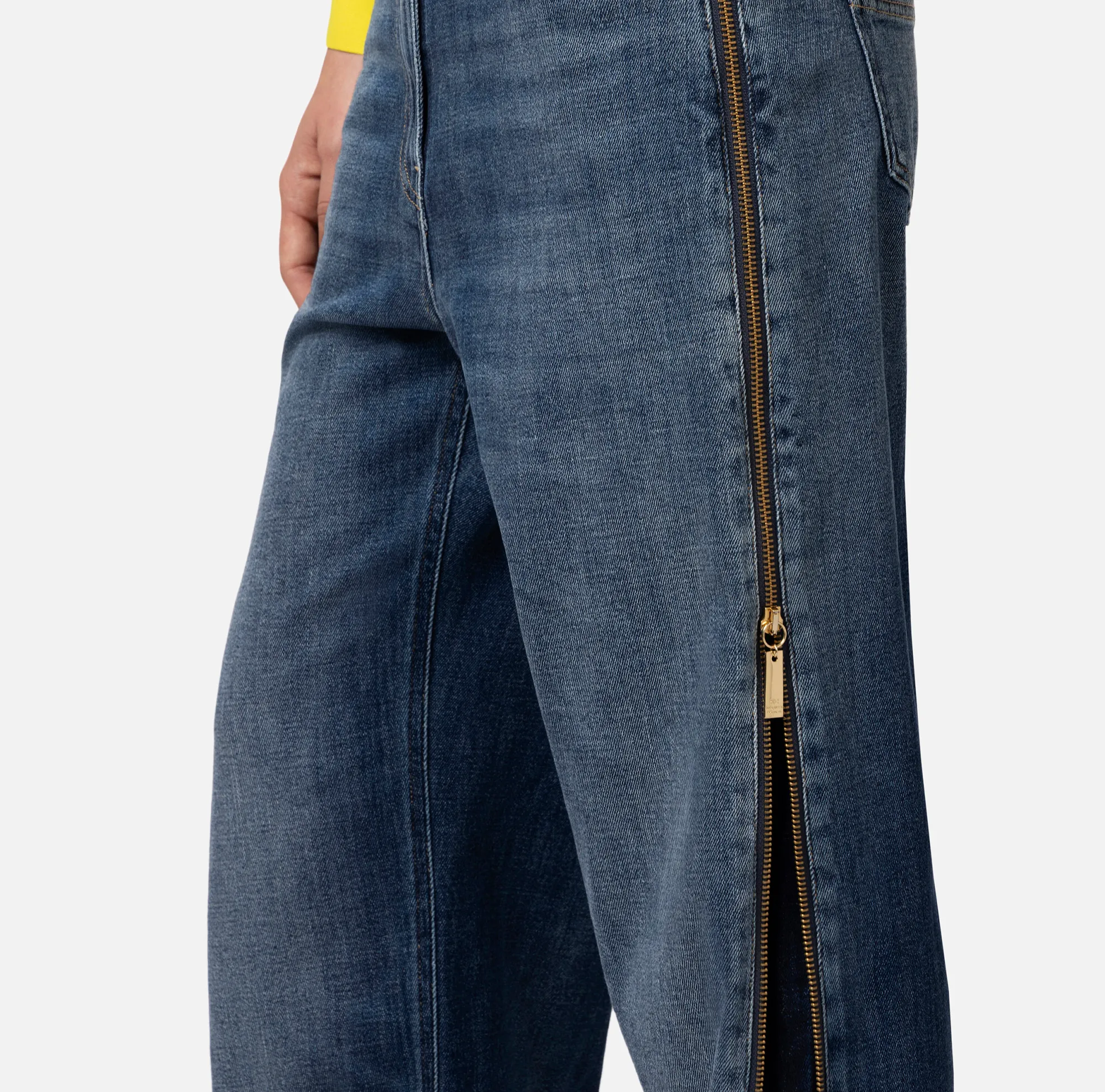 Elisabetta Franchi Jeans A Palazzo Con Maxi Zip^ Jeans