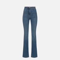Elisabetta Franchi Jeans A Zampetta Con Placche Logo^ Jeans