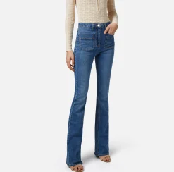 Elisabetta Franchi Jeans A Zampetta Con Placche Logo^ Jeans