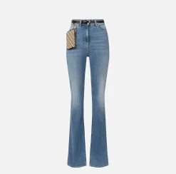 Elisabetta Franchi Jeans A Zampetta Con Ricamo^ Jeans