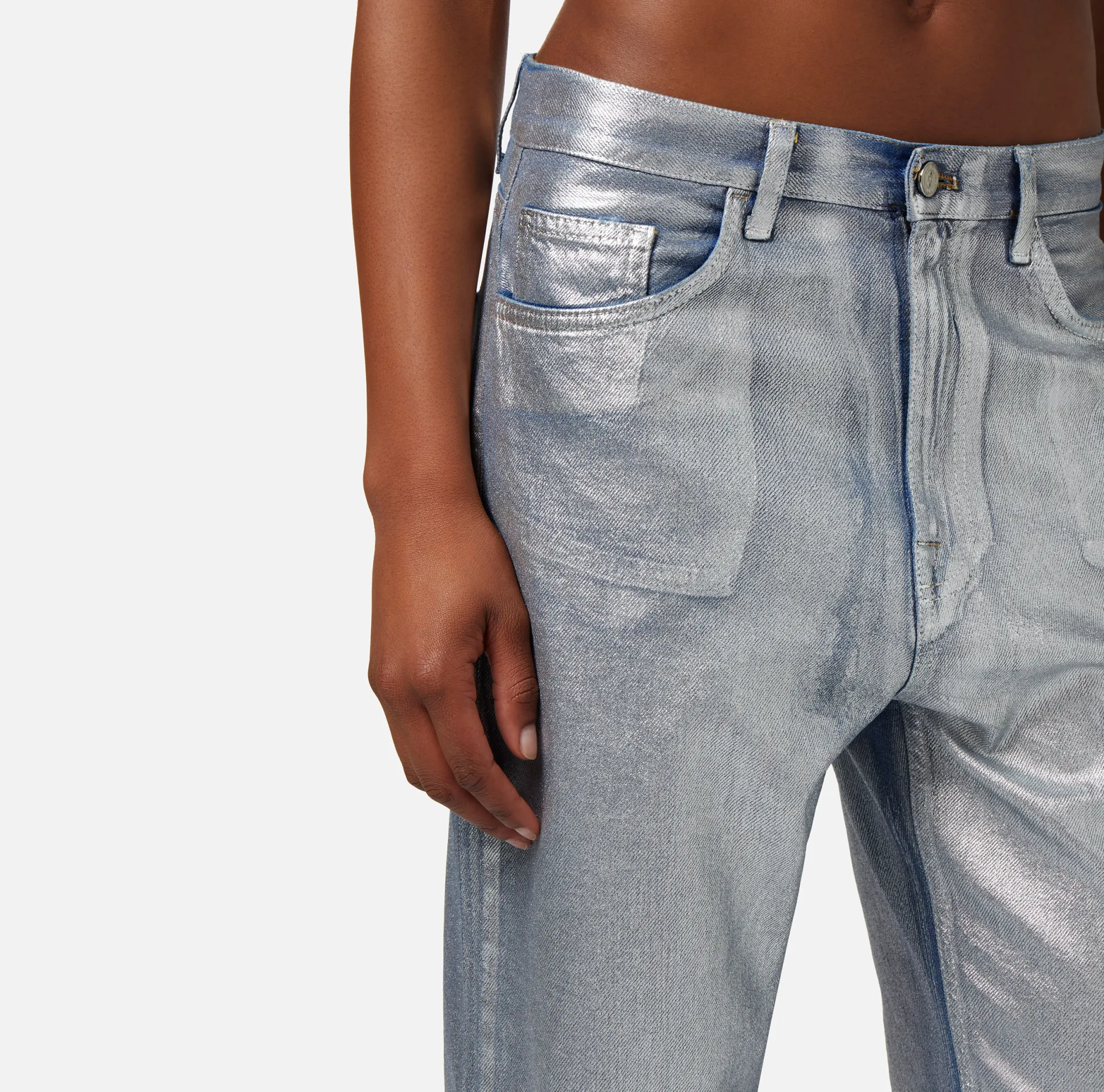 Elisabetta Franchi Jeans Boyfriend Laminato^ Jeans