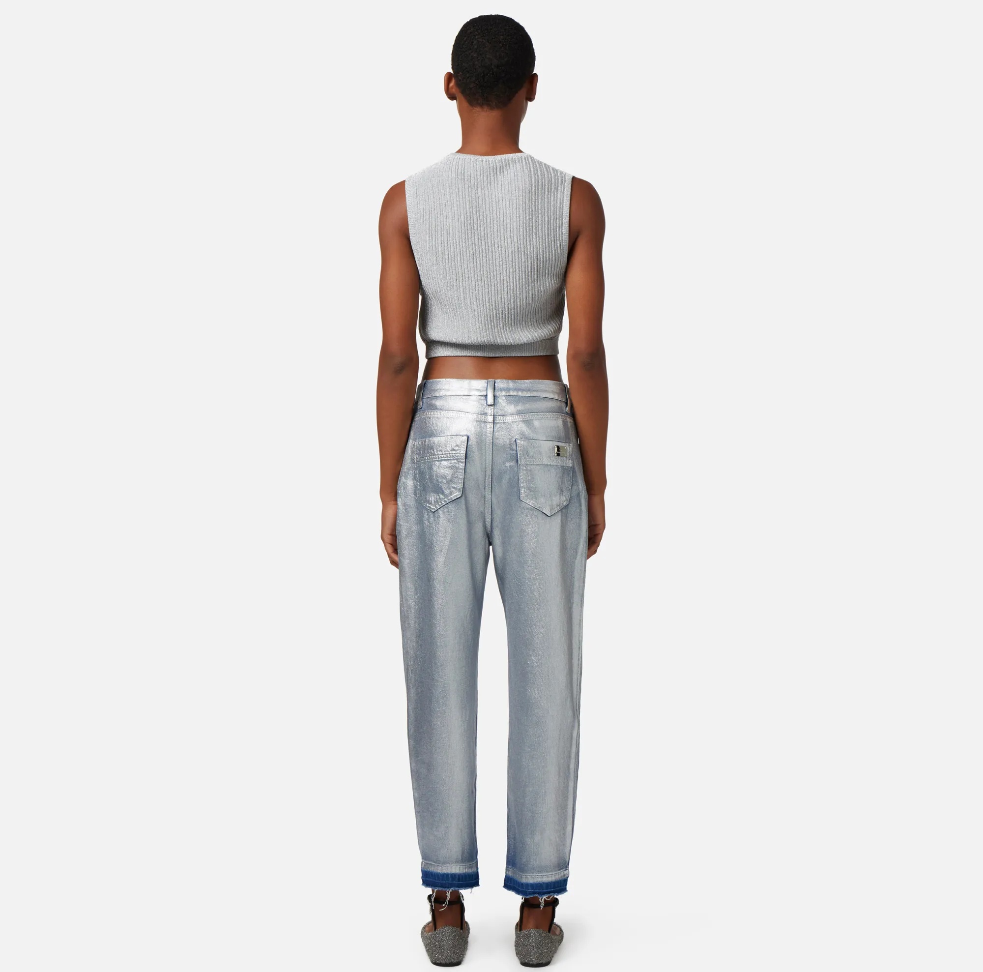 Elisabetta Franchi Jeans Boyfriend Laminato^ Jeans