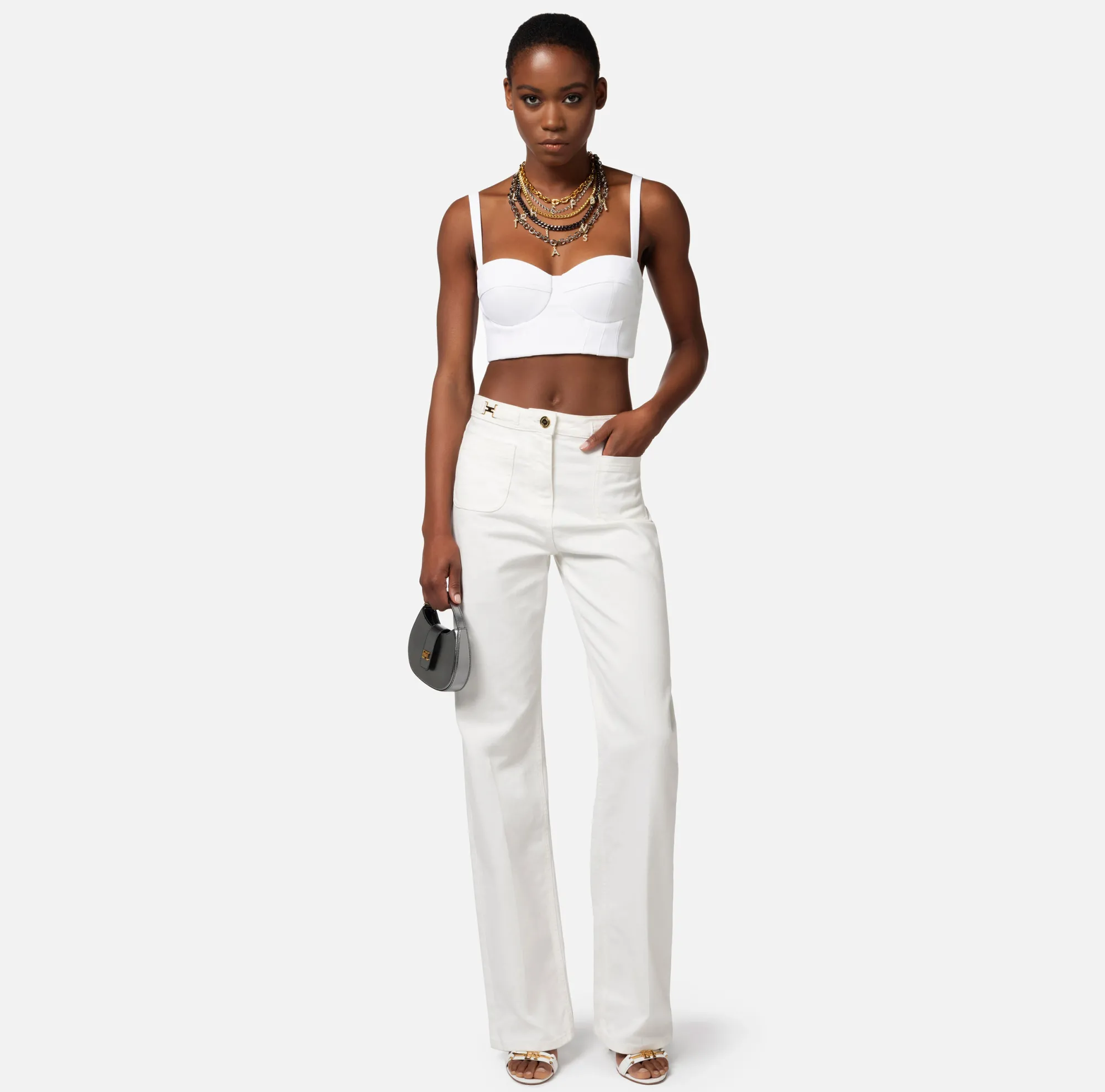 Elisabetta Franchi Jeans Dritto Con Tasche A Toppa^ Jeans