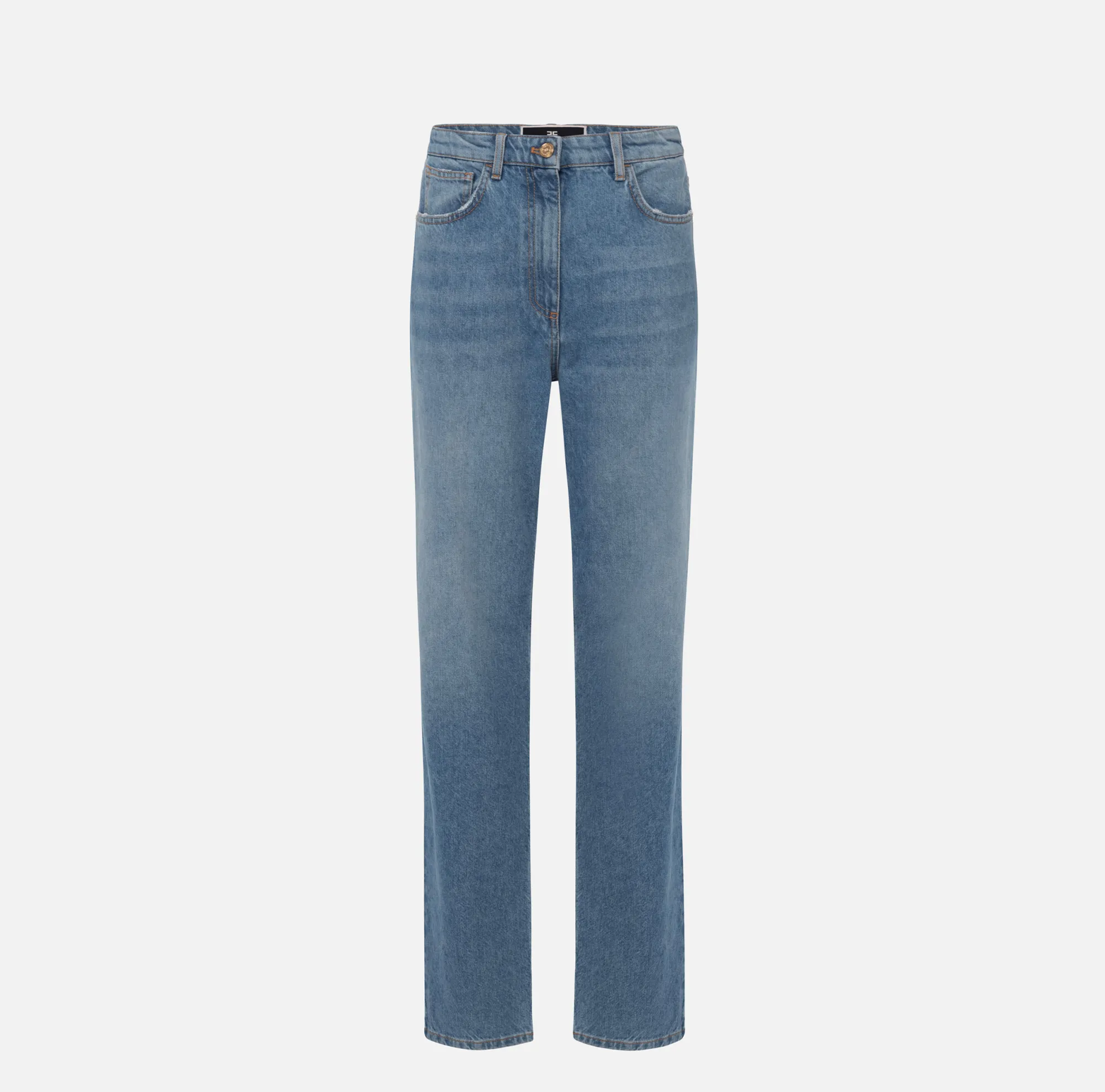 Elisabetta Franchi Jeans Gamba Dritta Con Ricamo^ Jeans