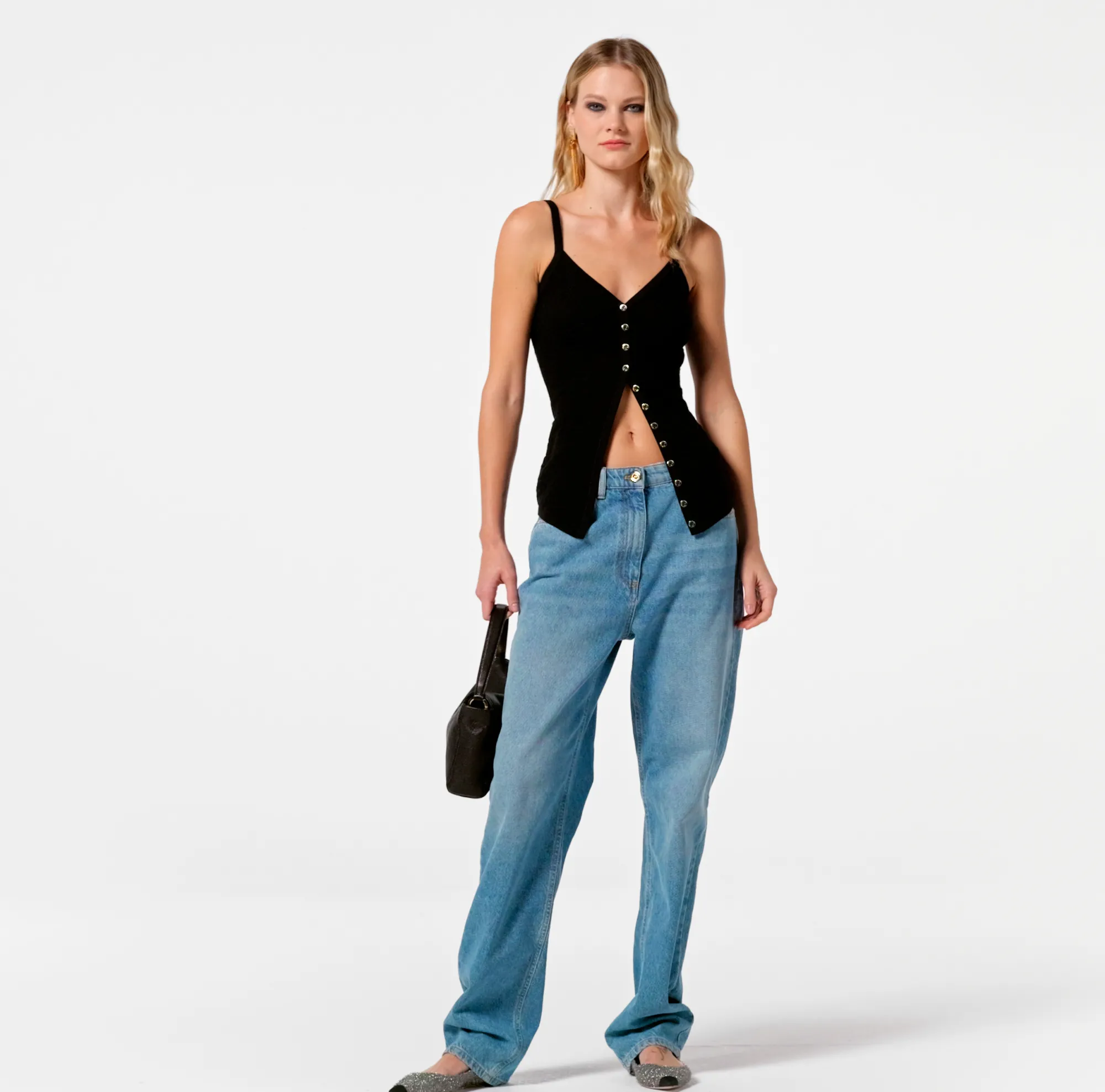 Elisabetta Franchi Jeans Gamba Dritta Con Ricamo^ Jeans