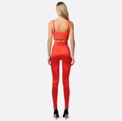 Elisabetta Franchi Leggings In Lycra Con Placca Logo^ Pantaloni E Shorts