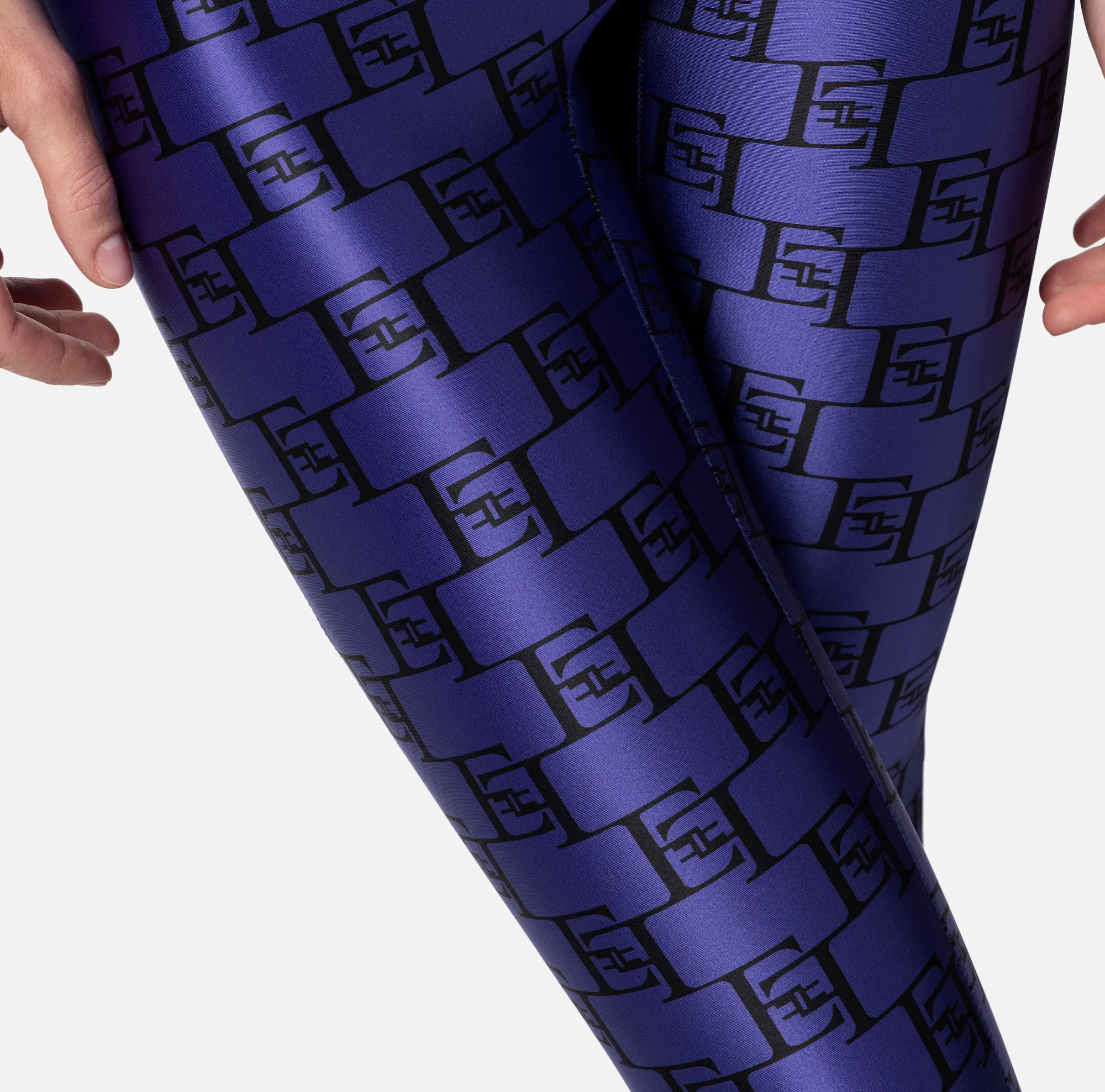 Elisabetta Franchi Leggings In Lycra Stampa Logo^ Pantaloni E Shorts