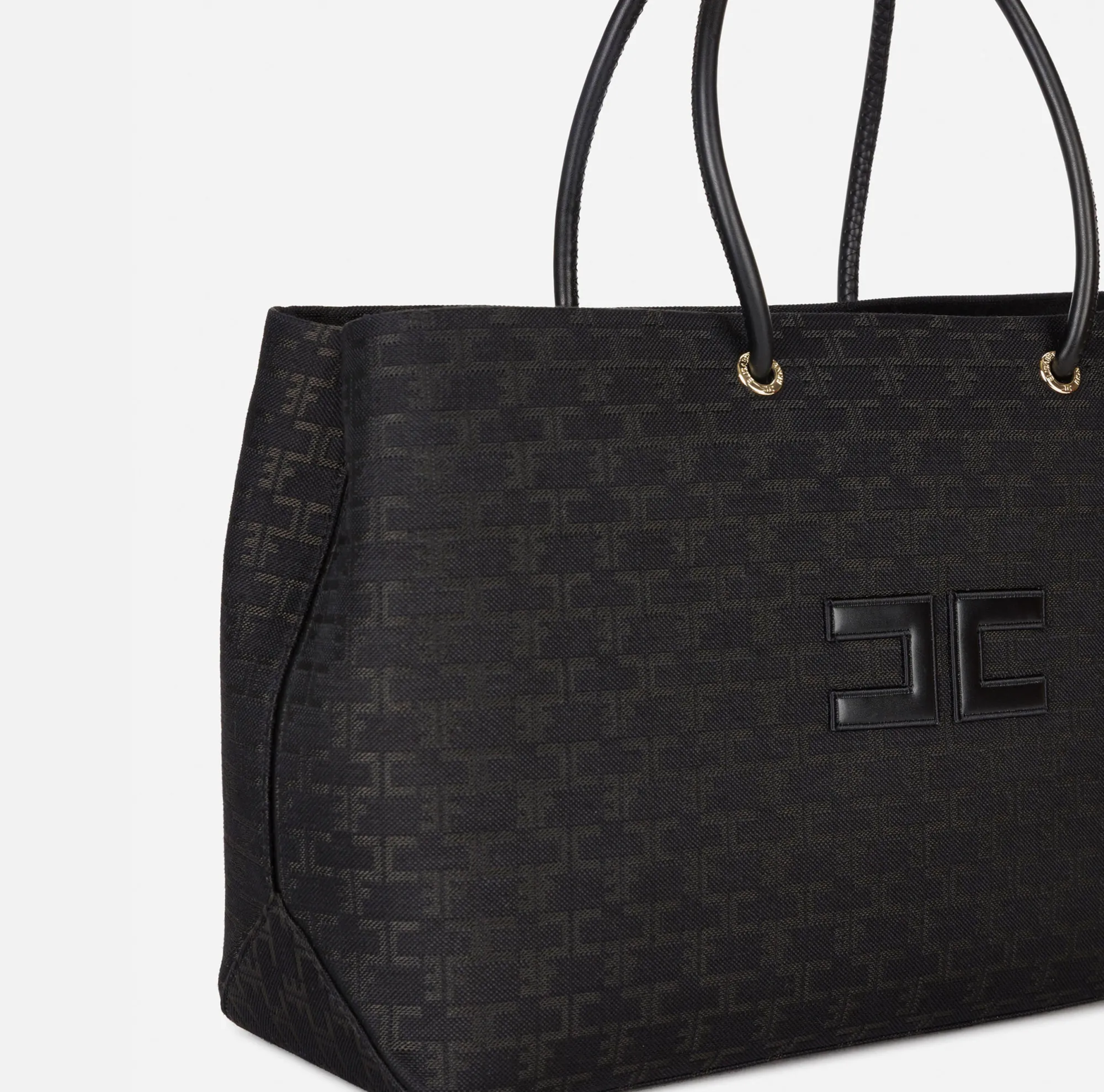 Elisabetta Franchi Madame Monogram Shopper Con Logo^ Borse A Spalla