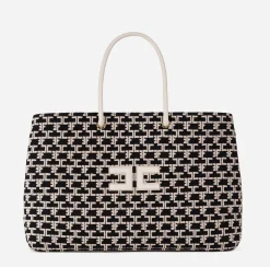 Elisabetta Franchi Madame Monogram Shopper Con Logo^ Borse A Spalla