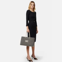 Elisabetta Franchi Madame Monogram Shopper Con Logo^ Borse A Spalla