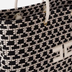 Elisabetta Franchi Madame Monogram Shopper Con Logo^ Borse A Spalla