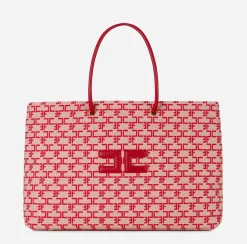 Elisabetta Franchi Madame Monogram Shopper Con Logo^ Borse A Spalla