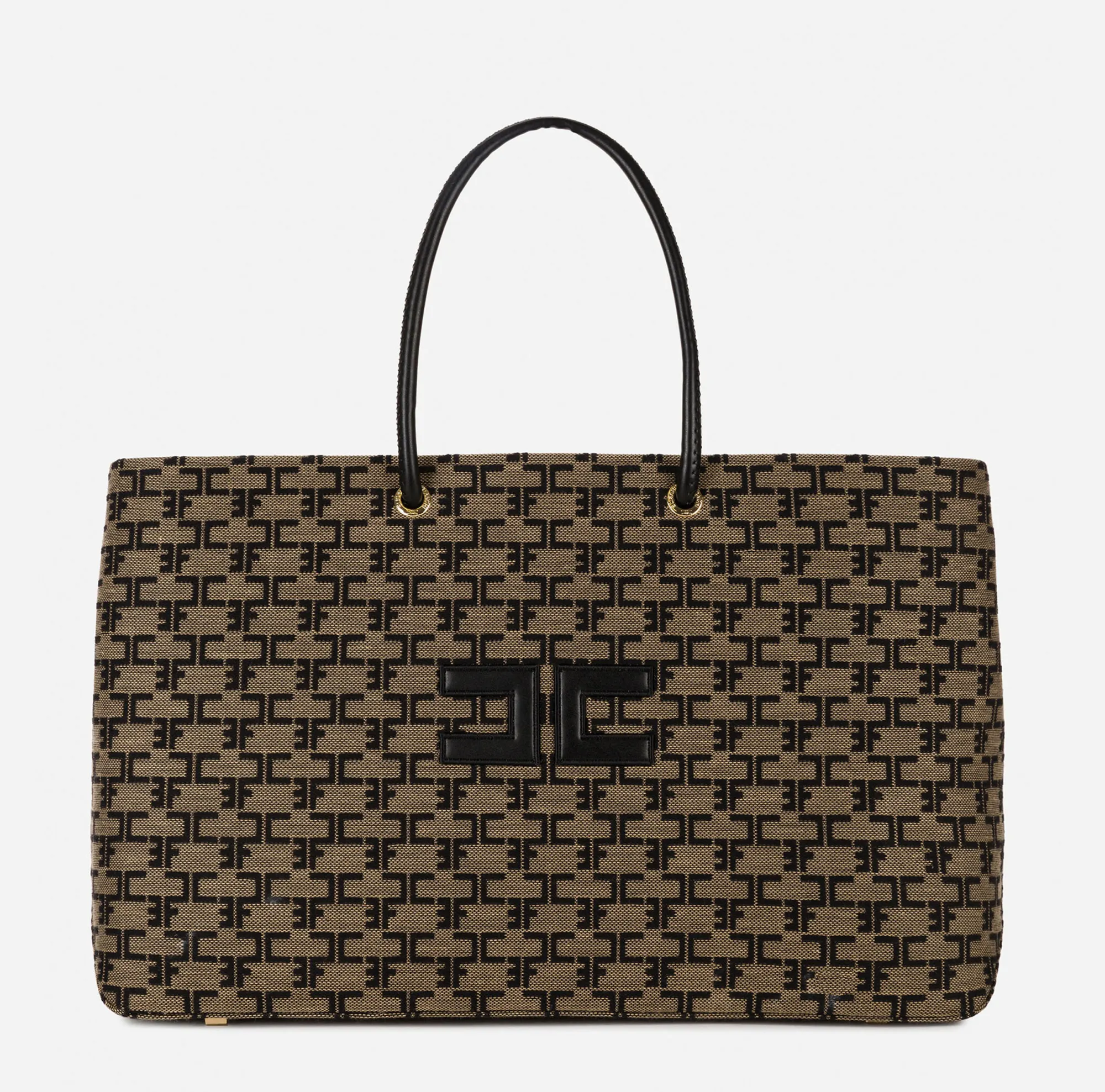 Elisabetta Franchi Madame Monogram Shopper Con Logo^ Borse A Spalla