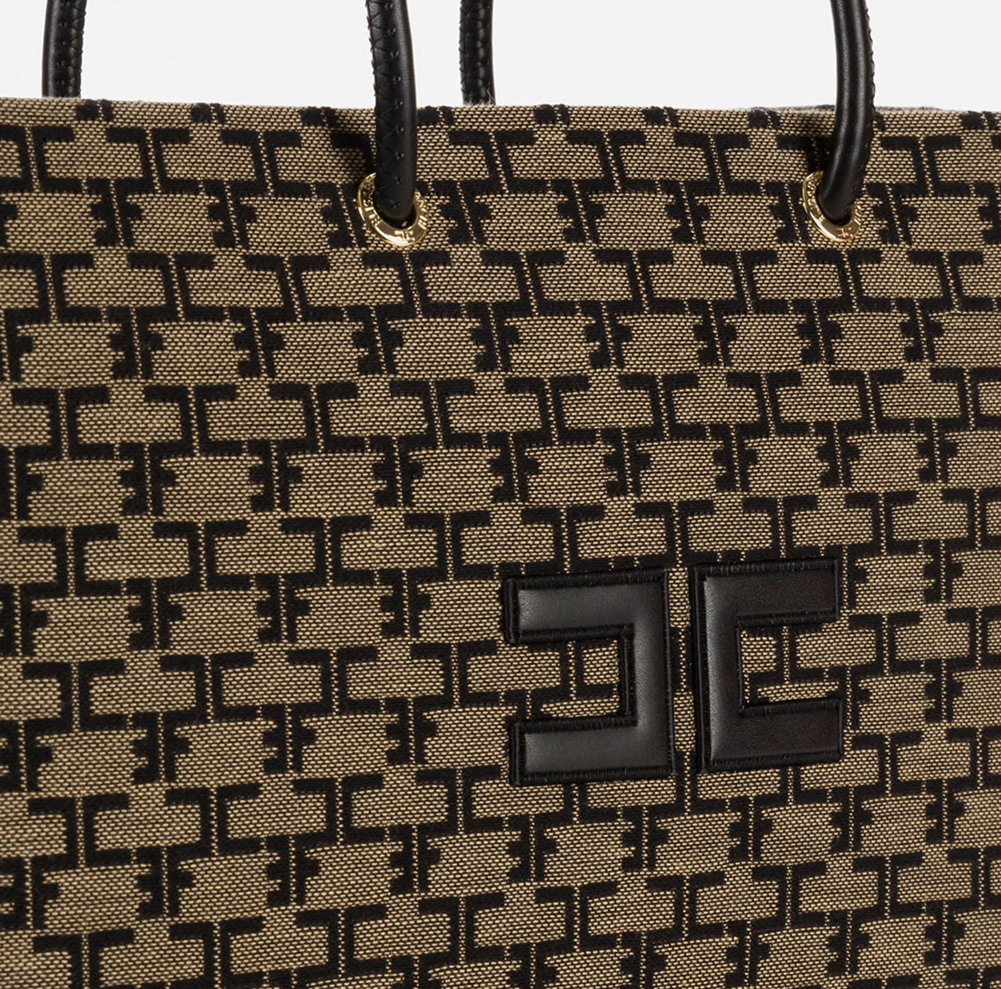 Elisabetta Franchi Madame Monogram Shopper Con Logo^ Borse A Spalla