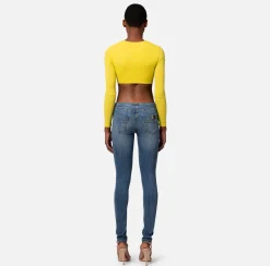 Elisabetta Franchi Maglia Cropped In Jersey Con Cut Out^ Top, T-Shirt & Body