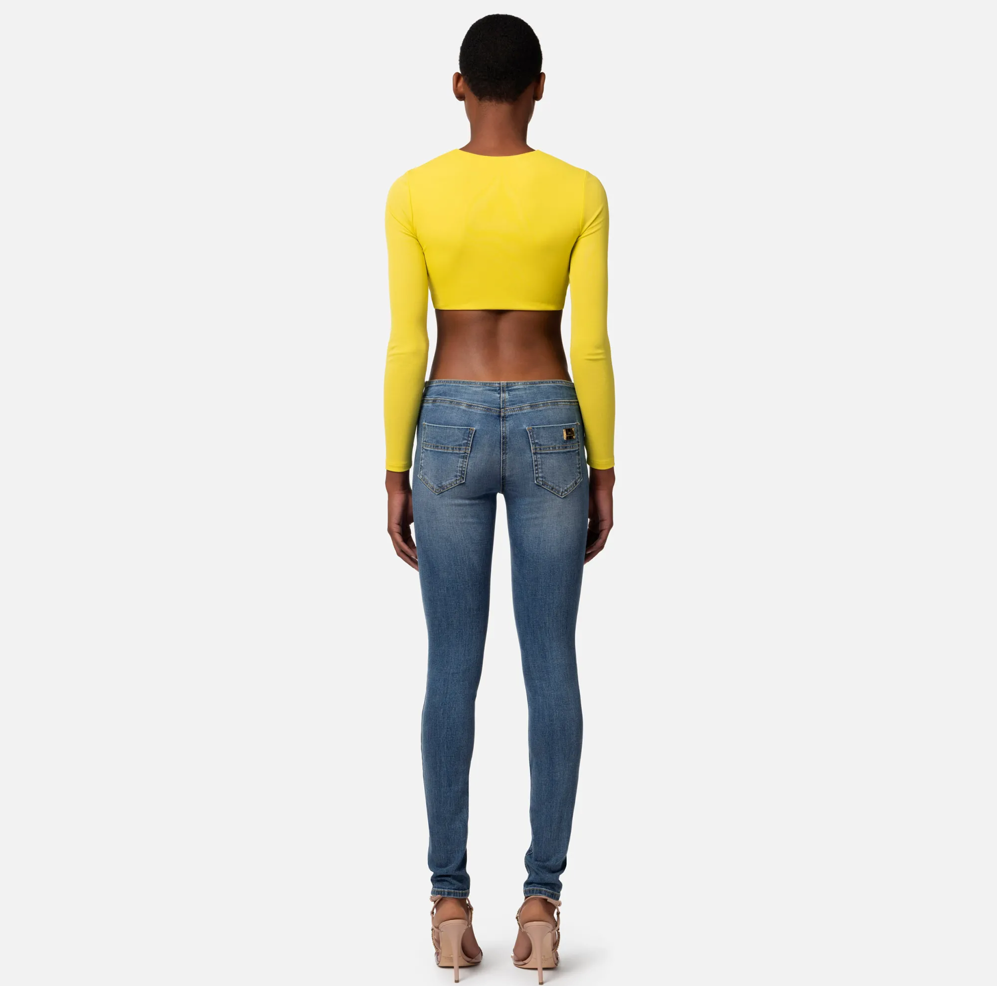 Elisabetta Franchi Maglia Cropped In Jersey Con Cut Out^ Top, T-Shirt & Body