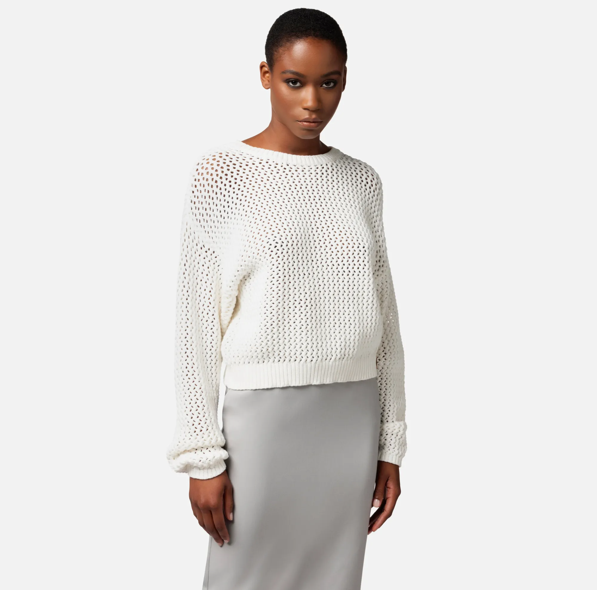 Elisabetta Franchi Maglia In Cotone Punto Rete^ Maglieria E Felpe