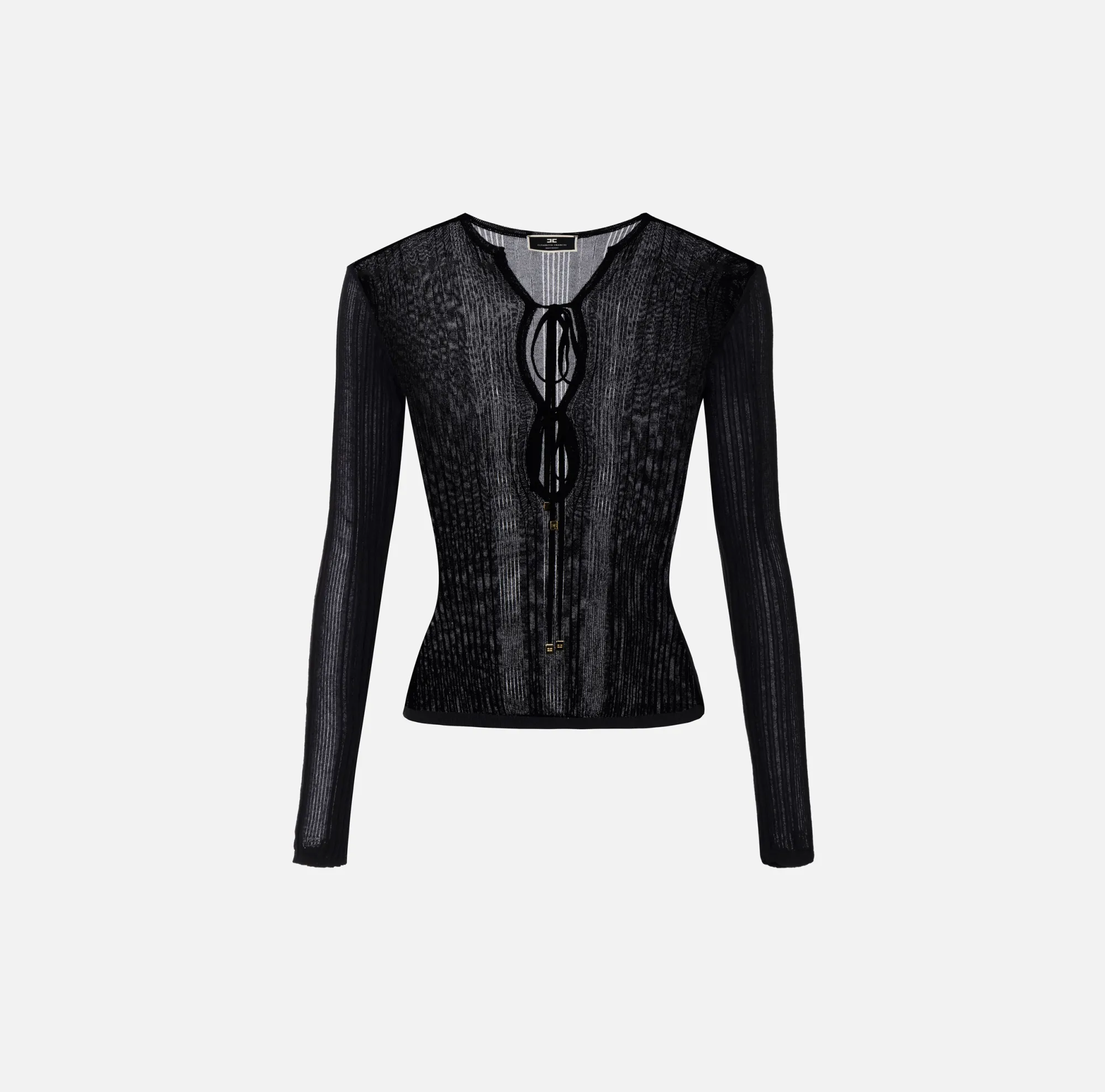 Elisabetta Franchi Maglia In Viscosa A Coste Con Allacciatura Criss Cross^ Maglieria E Felpe