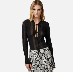 Elisabetta Franchi Maglia In Viscosa A Coste Con Allacciatura Criss Cross^ Maglieria E Felpe