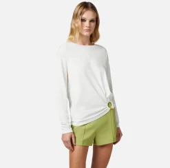 Elisabetta Franchi Maglia In Viscosa Con Anello^ Maglieria E Felpe