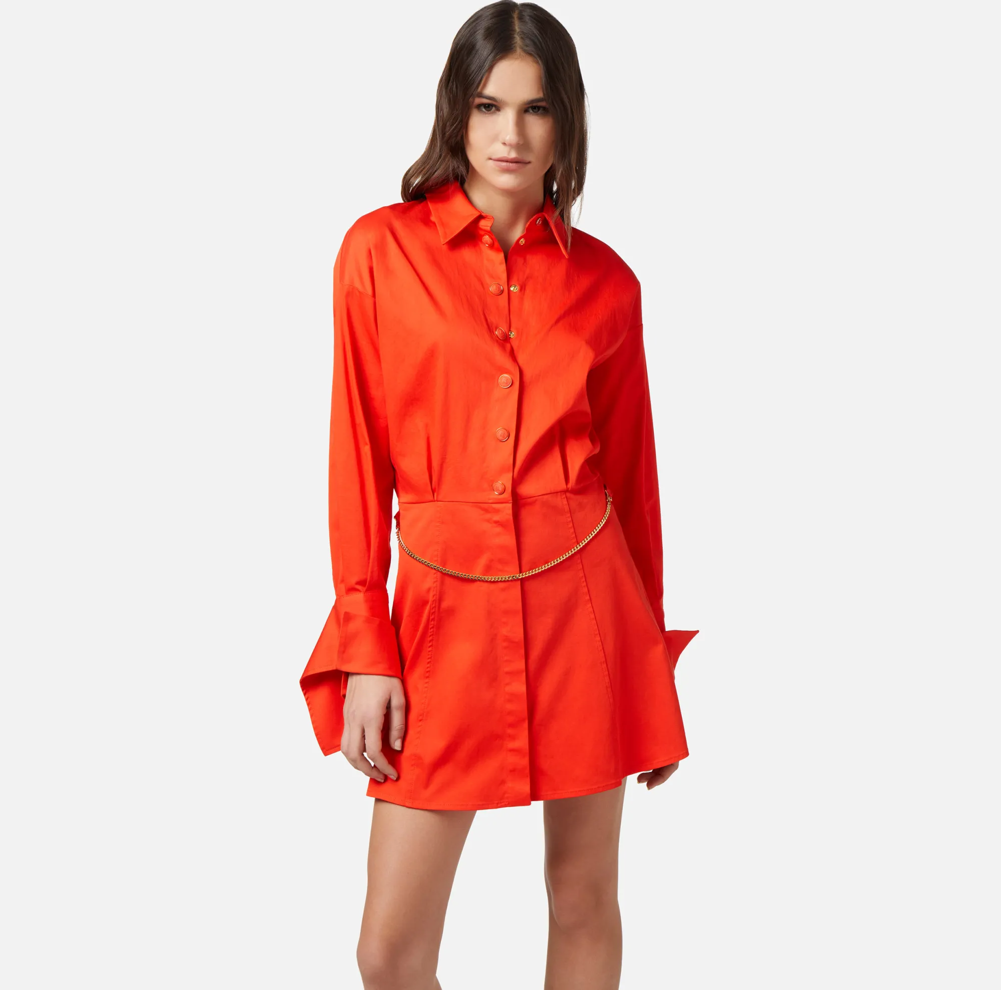 Elisabetta Franchi Miniabito A Camicia In Popeline Stretch^ Abiti