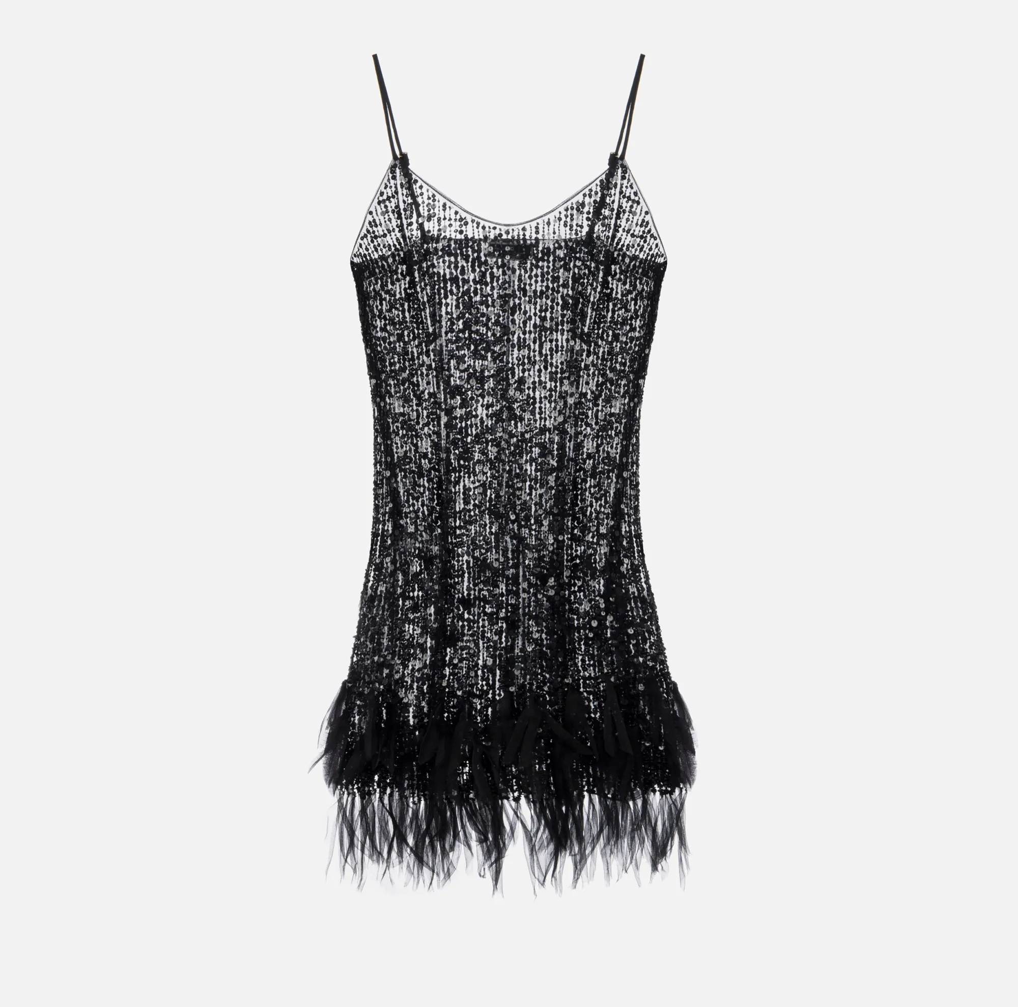 Elisabetta Franchi Miniabito Con Paillettes E Frange^ Abiti