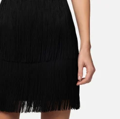 Elisabetta Franchi Miniabito In Crepe Con Frange E Fiocco^ Abiti