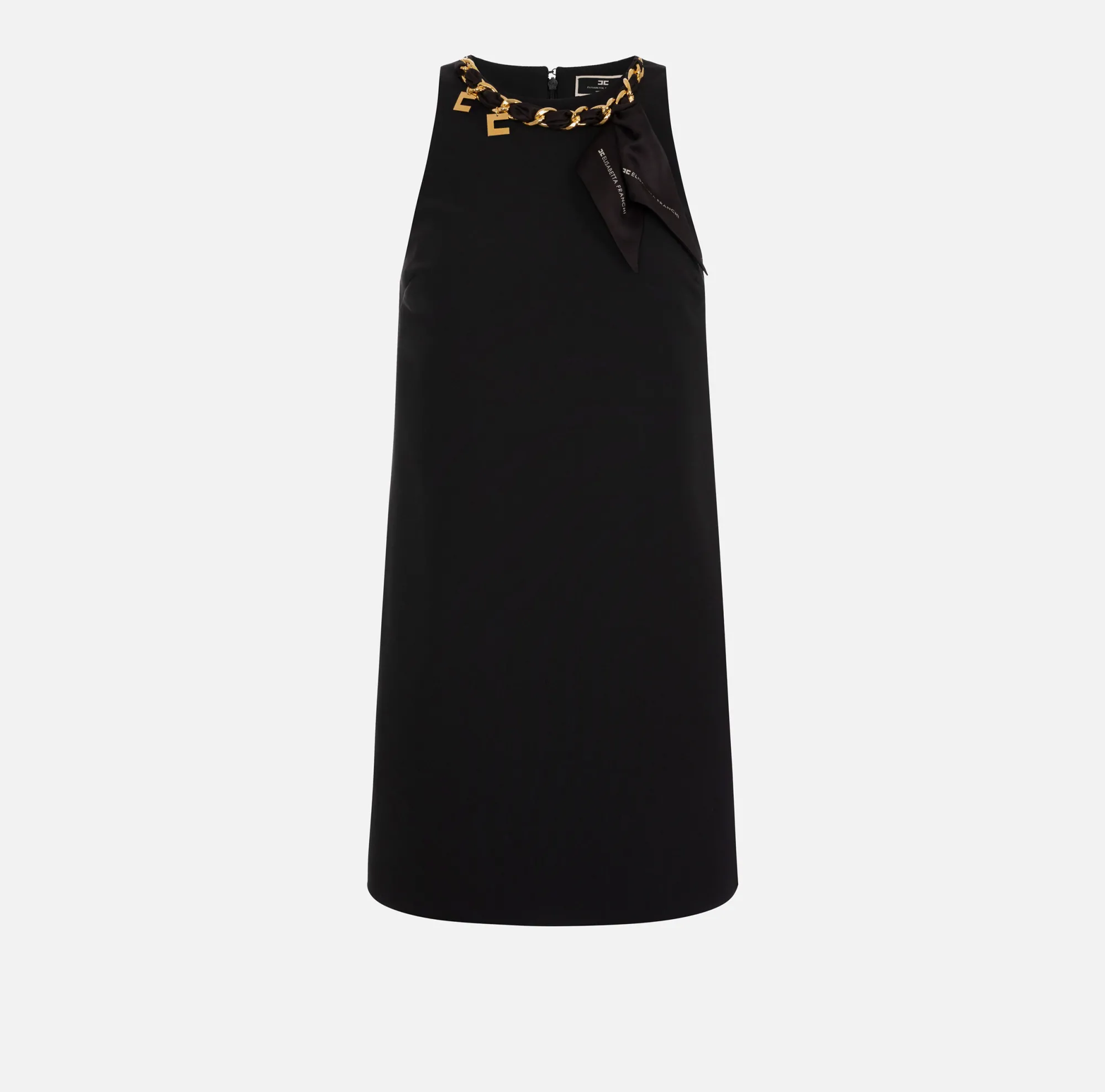 Elisabetta Franchi Miniabito In Crepe Stretch Con Foulard Sullo Scollo^ Abiti