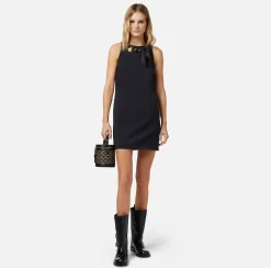 Elisabetta Franchi Miniabito In Crepe Stretch Con Foulard Sullo Scollo^ Abiti