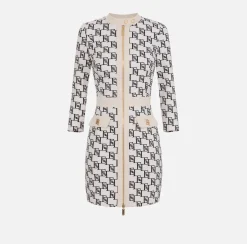 Elisabetta Franchi Miniabito In Crepe Stretch Con Stampa Logo^ Abiti