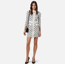Elisabetta Franchi Miniabito In Crepe Stretch Con Stampa Logo^ Abiti
