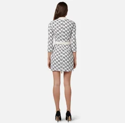 Elisabetta Franchi Miniabito In Crepe Stretch Con Stampa Logo^ Abiti