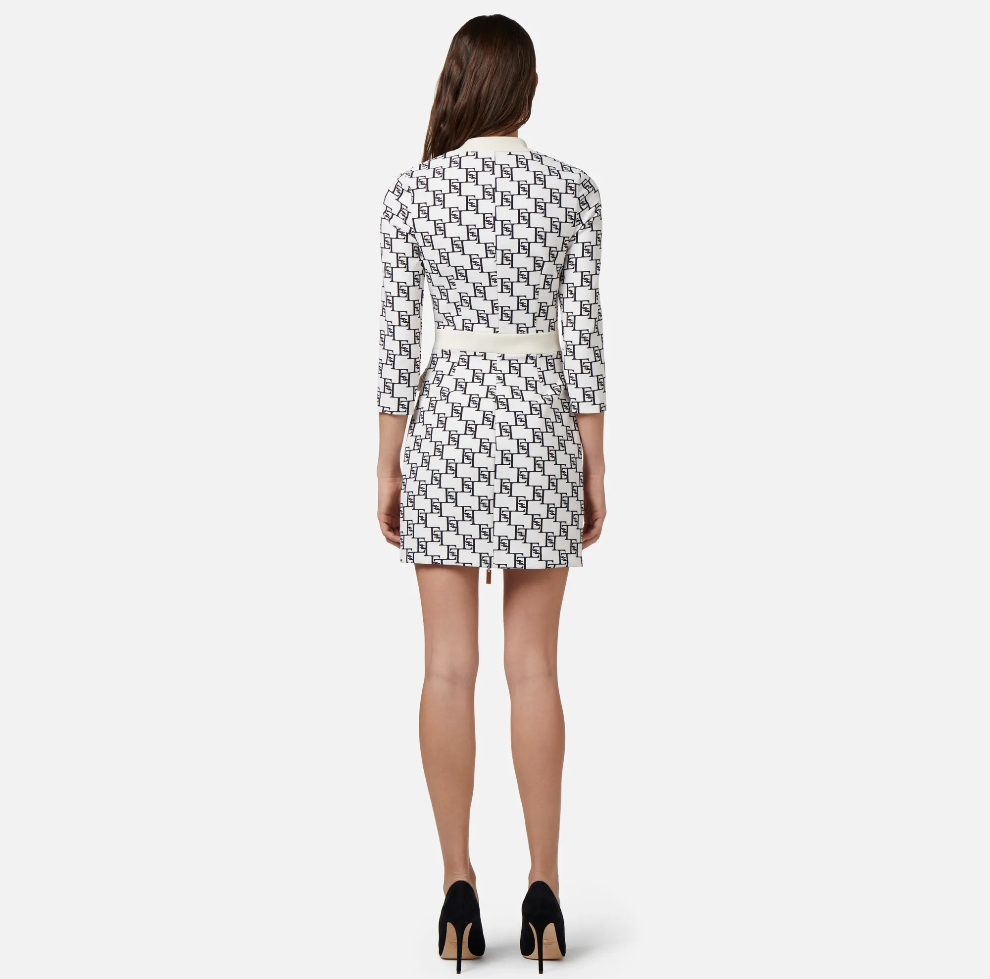 Elisabetta Franchi Miniabito In Crepe Stretch Con Stampa Logo^ Abiti