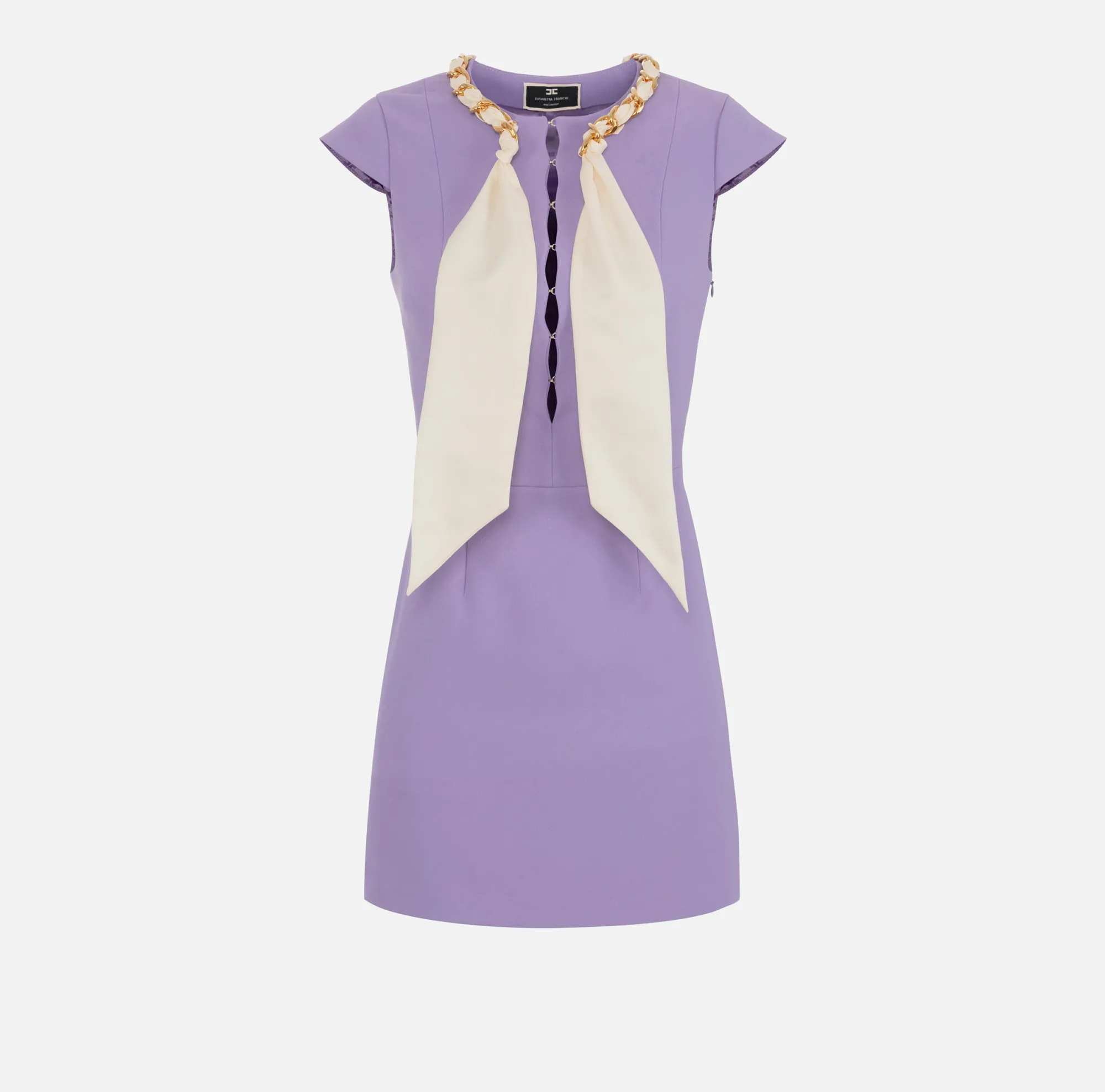 Elisabetta Franchi Miniabito In Crepe Stretch Con Foulard Sullo Scollo^ Abiti