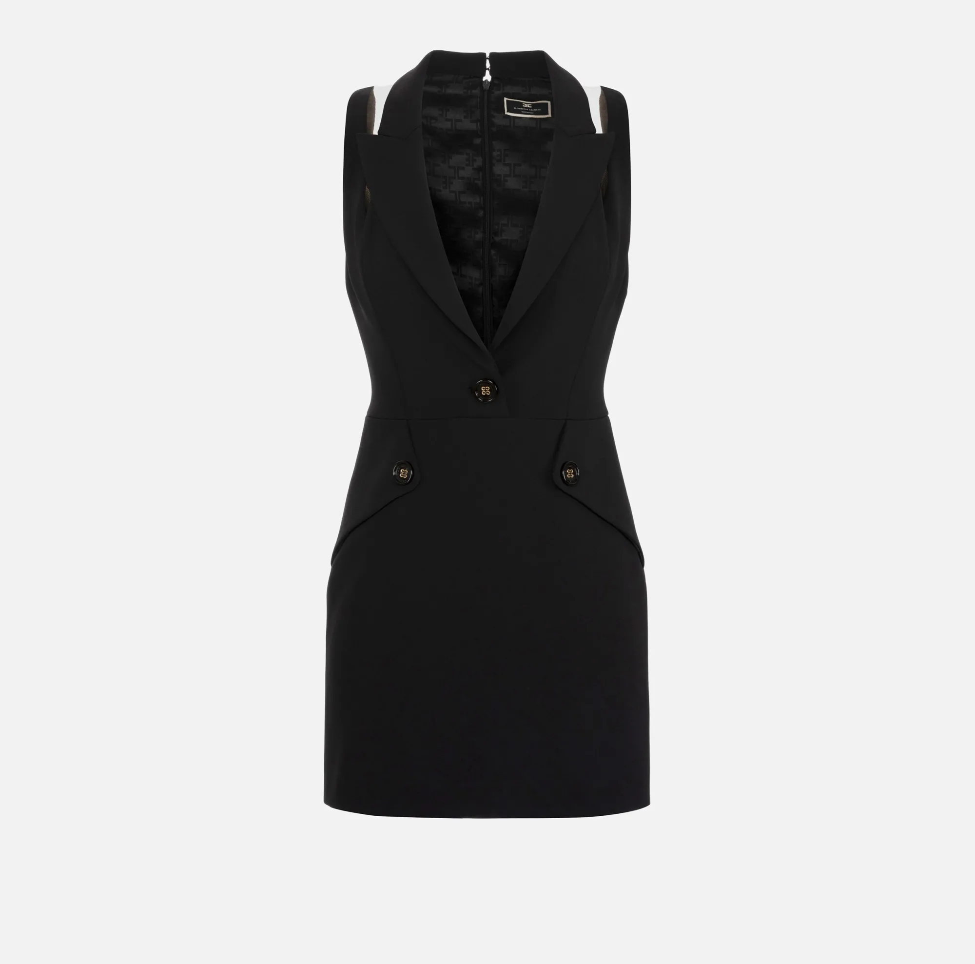 Elisabetta Franchi Miniabito In Crepe Stretch Con Patte^ Abiti