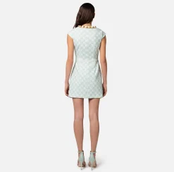 Elisabetta Franchi Miniabito In Crepe Stretch Stampa Logo Con Foulard Sullo Scollo^ Abiti