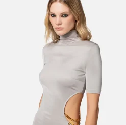Elisabetta Franchi Miniabito In Jersey Di Viscosa Con Oblo^ Abiti