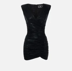 Elisabetta Franchi Miniabito In Jersey Metallico Drappeggiato^ Abiti