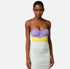 Elisabetta Franchi Miniabito In Jersey Tricolor Drappeggiato^ Abiti