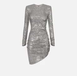 Elisabetta Franchi Miniabito In Paillettes Con Gonna Asimmetrica^ Abiti