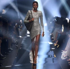 Elisabetta Franchi Miniabito In Paillettes Con Gonna Asimmetrica^ Abiti