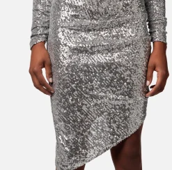 Elisabetta Franchi Miniabito In Paillettes Con Gonna Asimmetrica^ Abiti